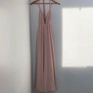 Lulus maxi bridesmaid dress pink XS - hemmed